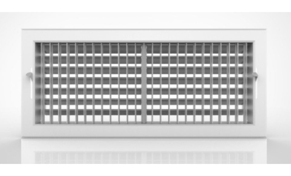 Grille diffuser with airflow adjustment lever/damper