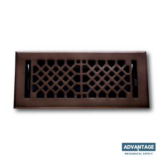 Cast Brass Vintage Industrial Vent Cover - Oil Rubbed Bronze