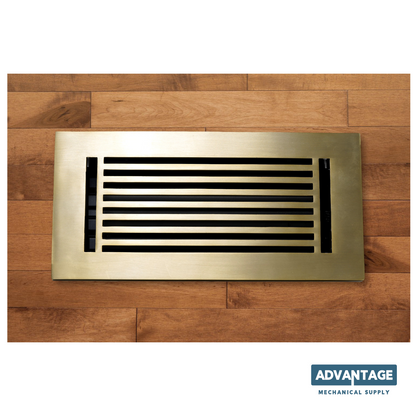 Cast Aluminum Linear Bar Vent Covers - Satin Brass