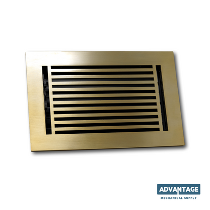 Cast Aluminum Linear Bar Vent Covers - Satin Brass