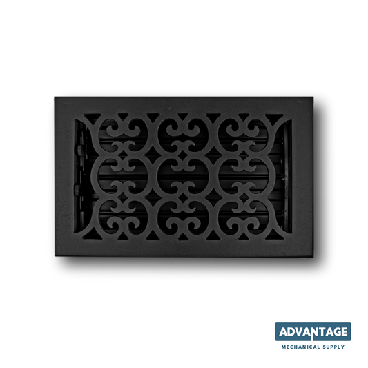 Rejillas de ventilación de hierro fundido de estilo antiguo, de color negro 