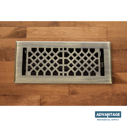 Cast Brass Vintage Industrial Vent Cover - Antique Brass