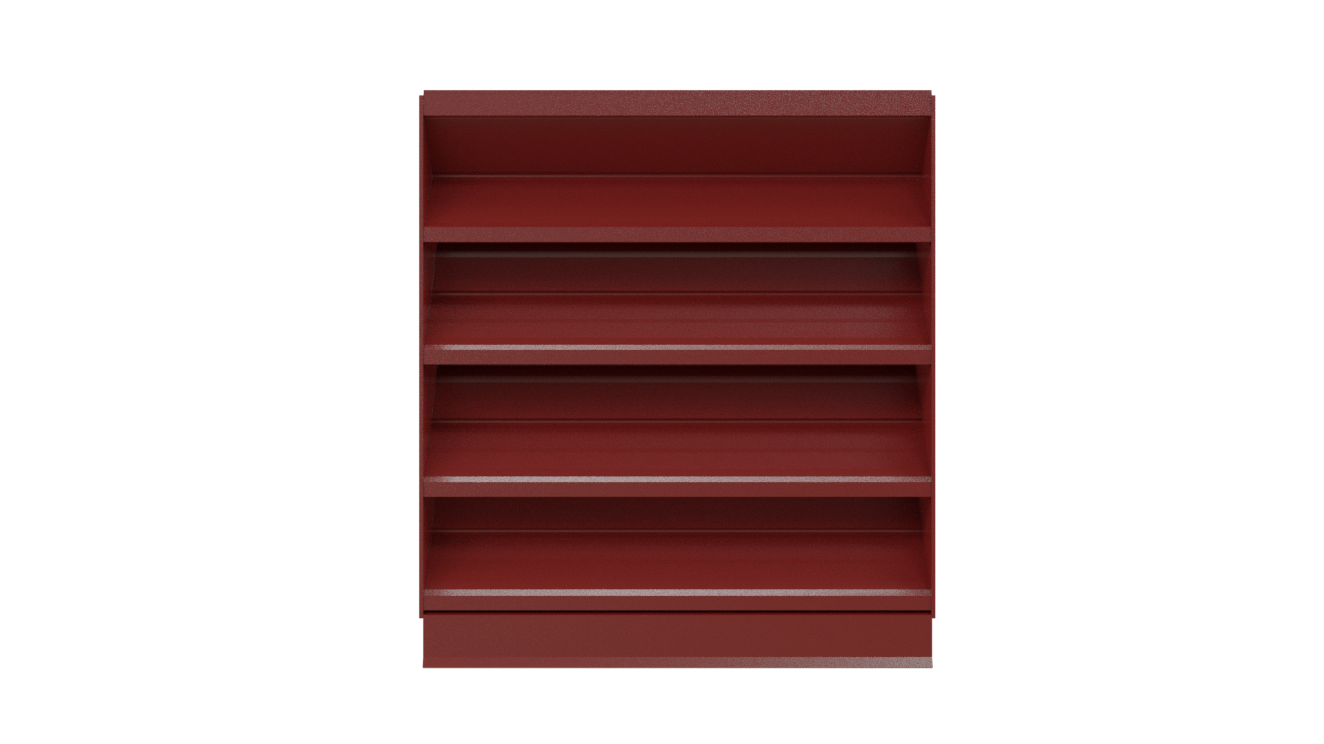 Aire Technologies’ 445-SW Stationary, Non-Drainable Louver is displayed against a plain white background, its clean lines reminiscent of a modern metal shelving unit.