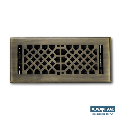 Cast Brass Vintage Industrial Vent Cover - Antique Brass