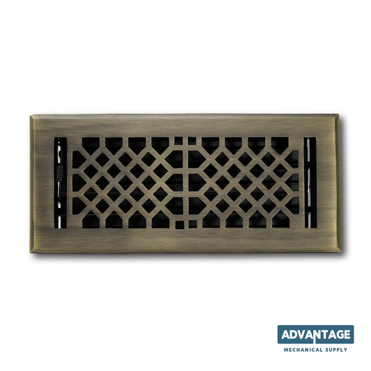 Cast Brass Vintage Industrial Vent Cover - Antique Brass
