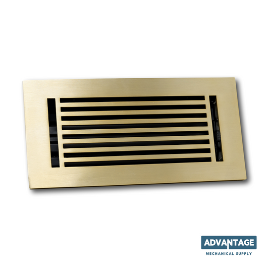 Cast Aluminum Linear Bar Vent Covers - Satin Brass