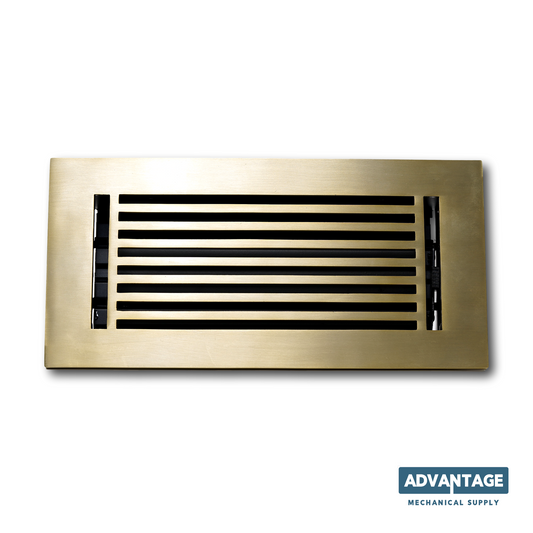 Cast Aluminum Linear Bar Vent Covers - Satin Brass