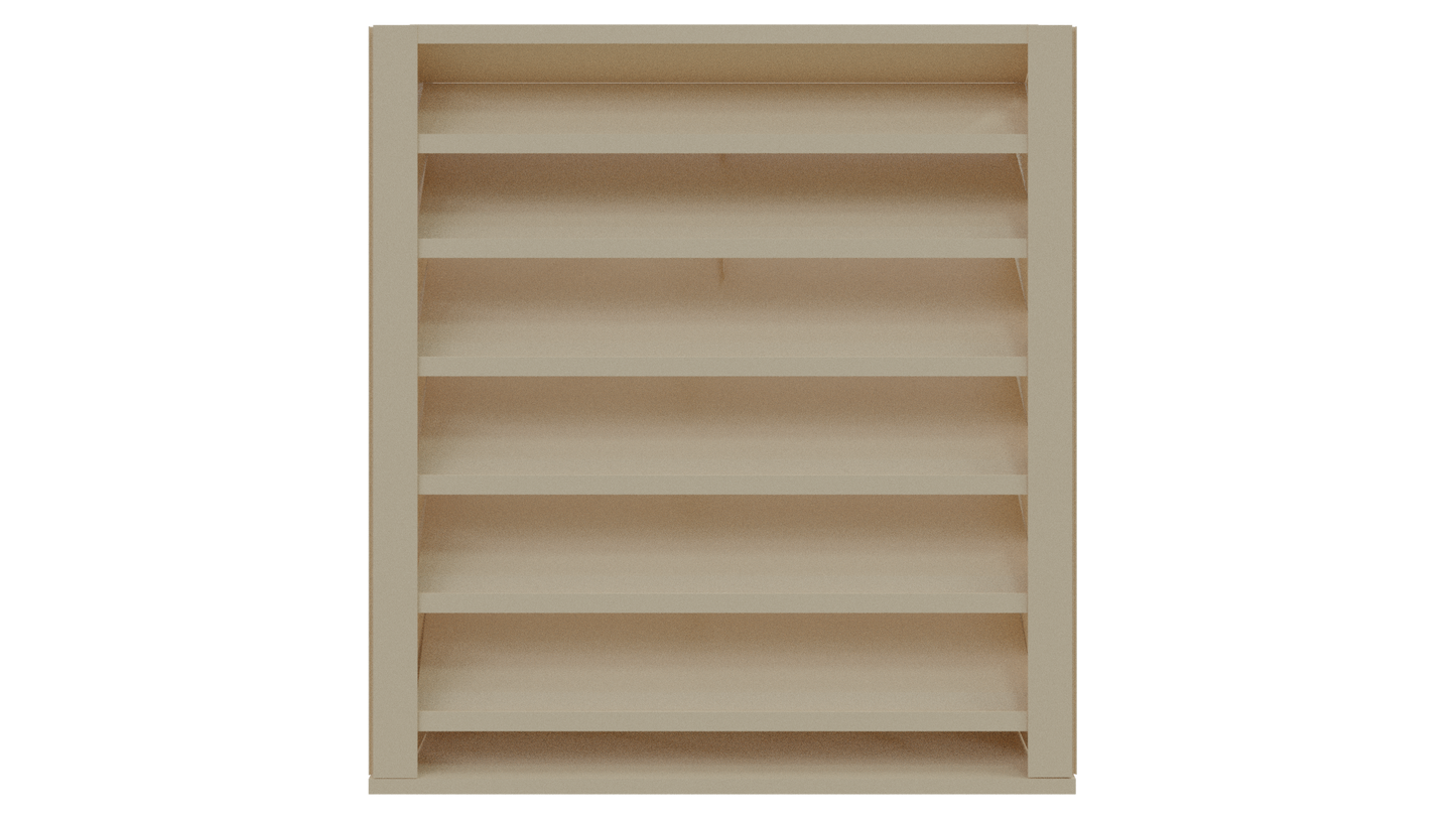 The Aire Technologies 438-CD Combination Drainable and Adjustable Louver is shown front-facing against a plain white background. Custom sizes available to perfectly fit your space.