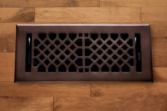 Cast Brass Vintage Industrial Vent Cover - Oil Rubbed Bronze