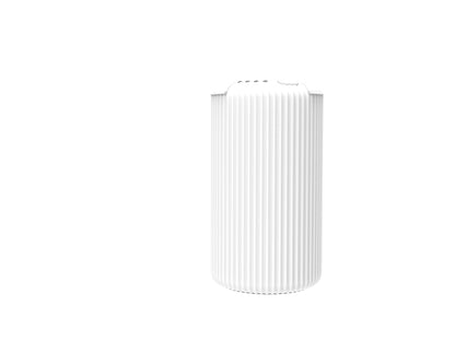The ARO-CAR by AROMELY is a white, cylindrical, ribbed portable car diffuser with cold air diffusion technology, designed to bring your favorite fragrances anywhere. It features a rounded top and stands out on a plain white background.
