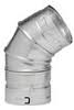 The Metal-Fab - 4 Inch Double Wall Vent Elbow features a 45-degree angle, ideal for HVAC or ventilation systems as part of vent pipe fittings.