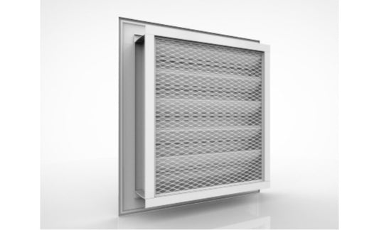 Storm-proof Louver with fixed deflective blades