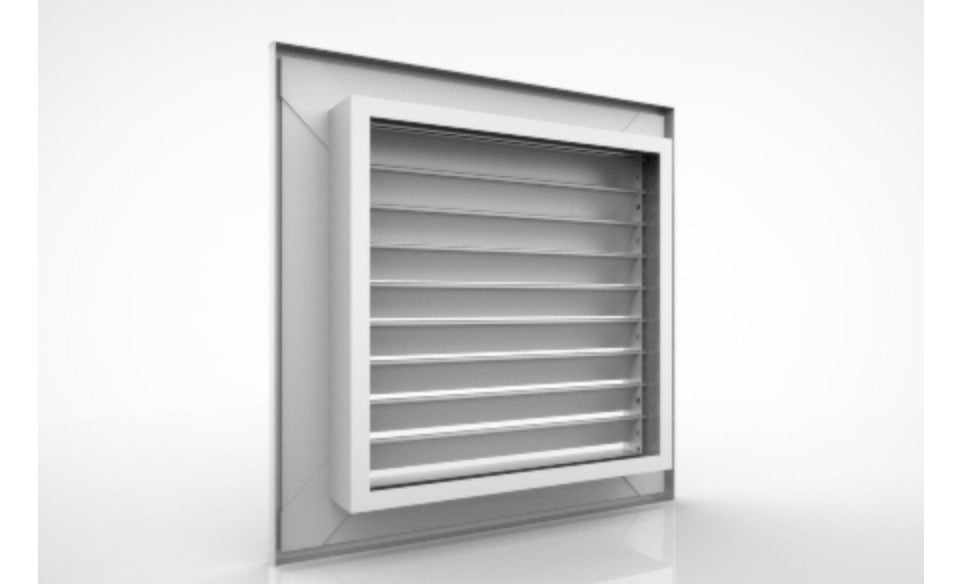 Return grille with fixed blades at 45 degrees of deflection