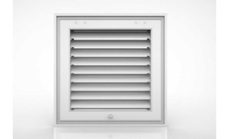 Return grille with fixed blades at 45 degrees of deflection