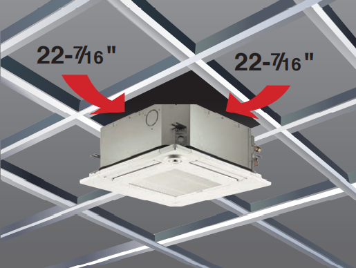Mitsubishi - Indoor Ceiling Cassette Air Handler for 24"x 24" Grid- SLZ