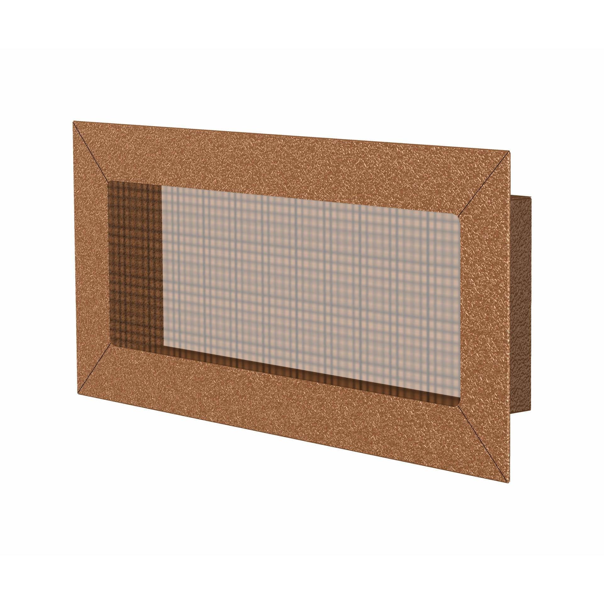 The Thunderbird Foundation - Basement Vent is a rectangular brown acoustic panel with a mesh center and solid frame, resembling a stylish screened wall vent, shown against a white background.