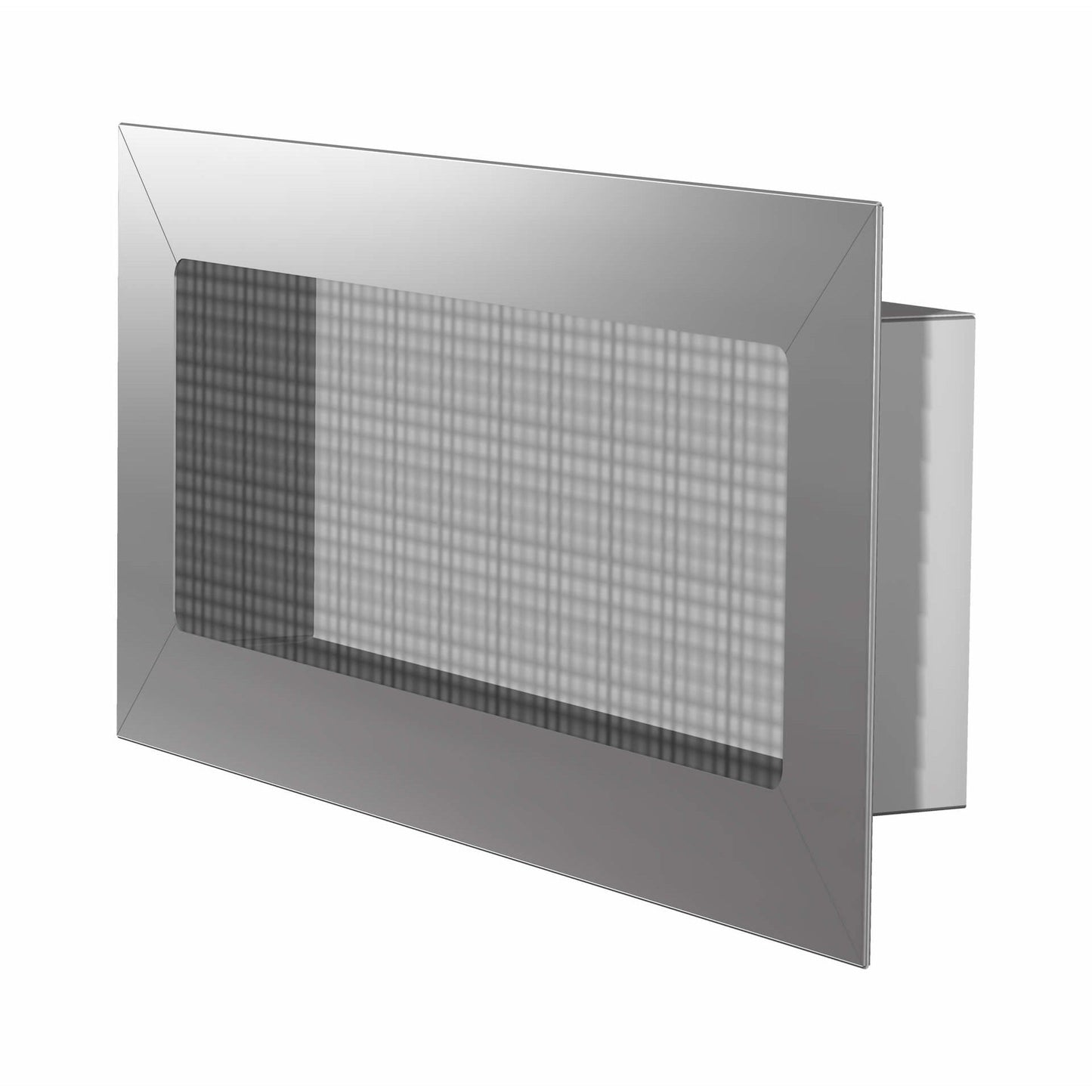 The Thunderbird Foundation - Basement Vent is a rectangular metal wall vent cover with mesh screen, designed for easy installation as a vent on walls or ceilings.