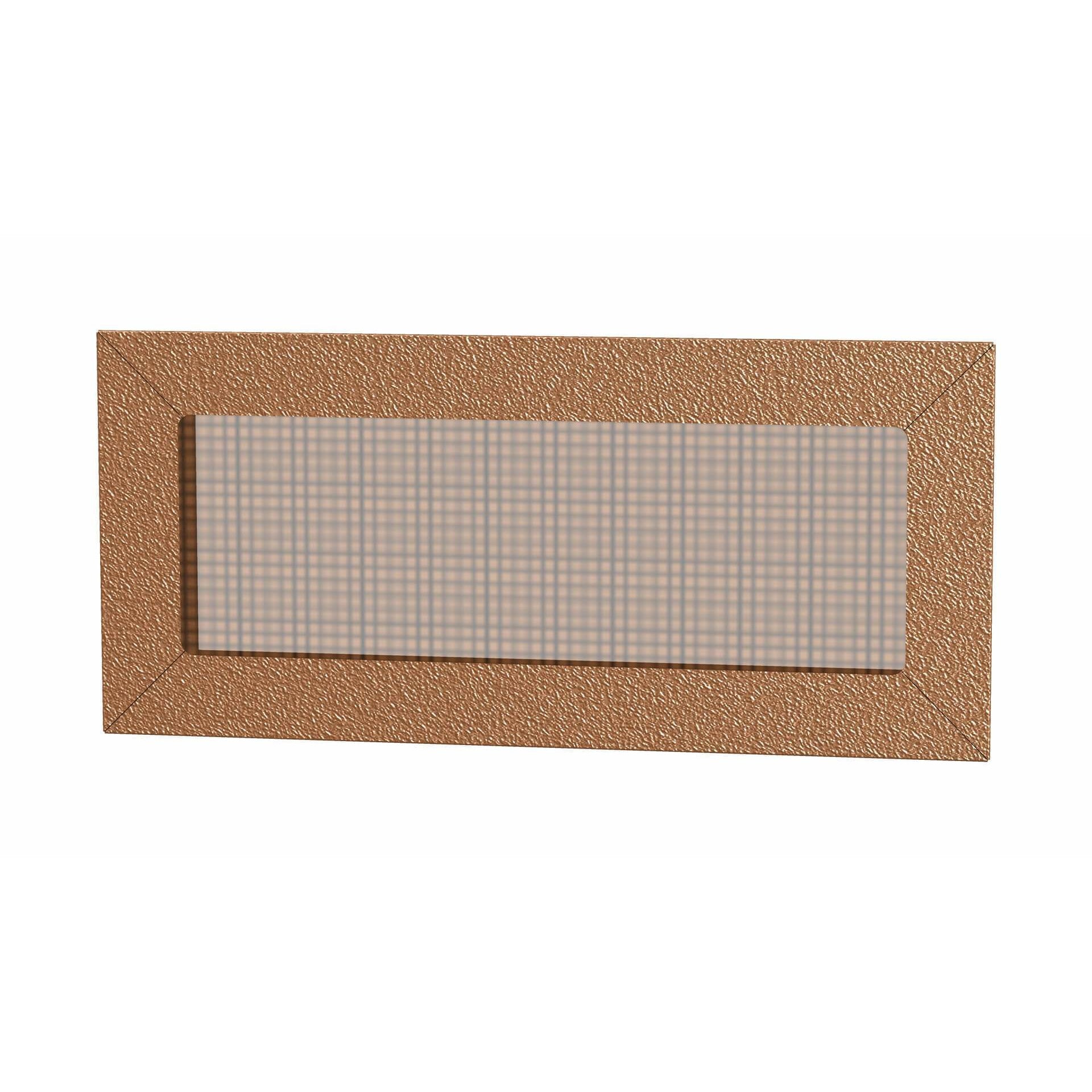 The Thunderbird Foundation - Basement Vent is a rectangular, bronze-colored cover with a textured border and grid-patterned central section.