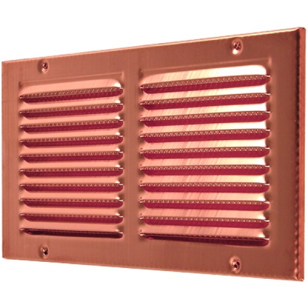 The Thunderbird Ventilation Grid with Screen features two sets of horizontal slats, four mounting screws, and is designed for soffit or wall vent applications.